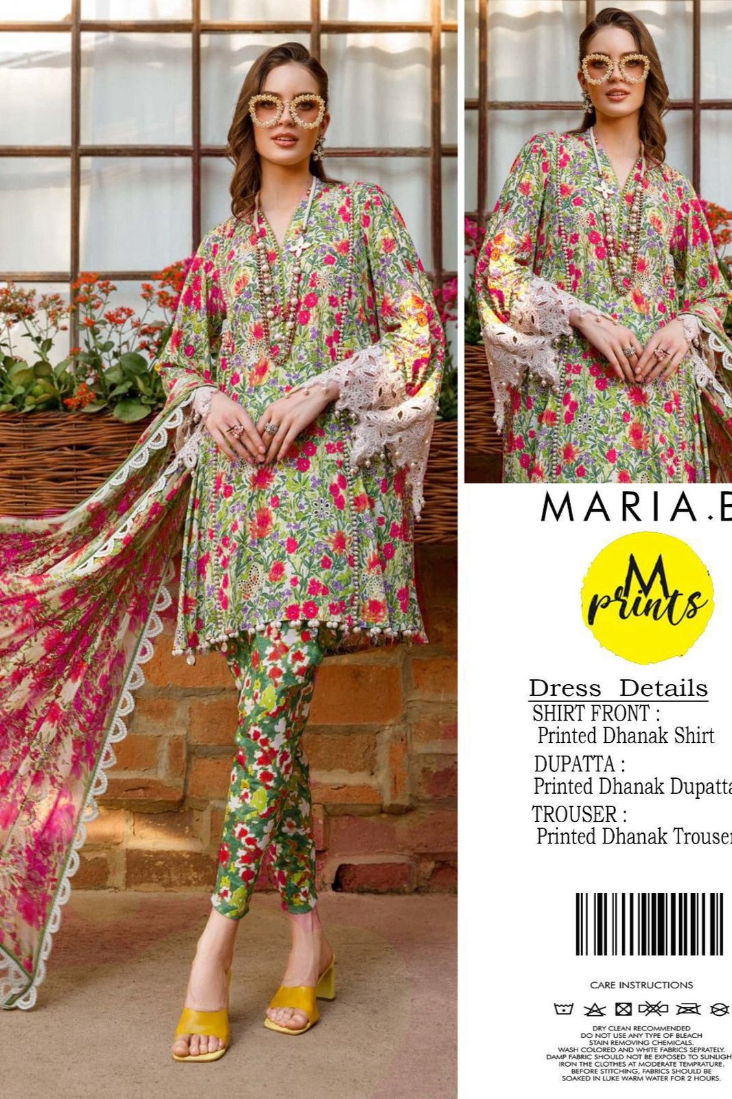 Dhanak digital printed unstitched 3 piece dress