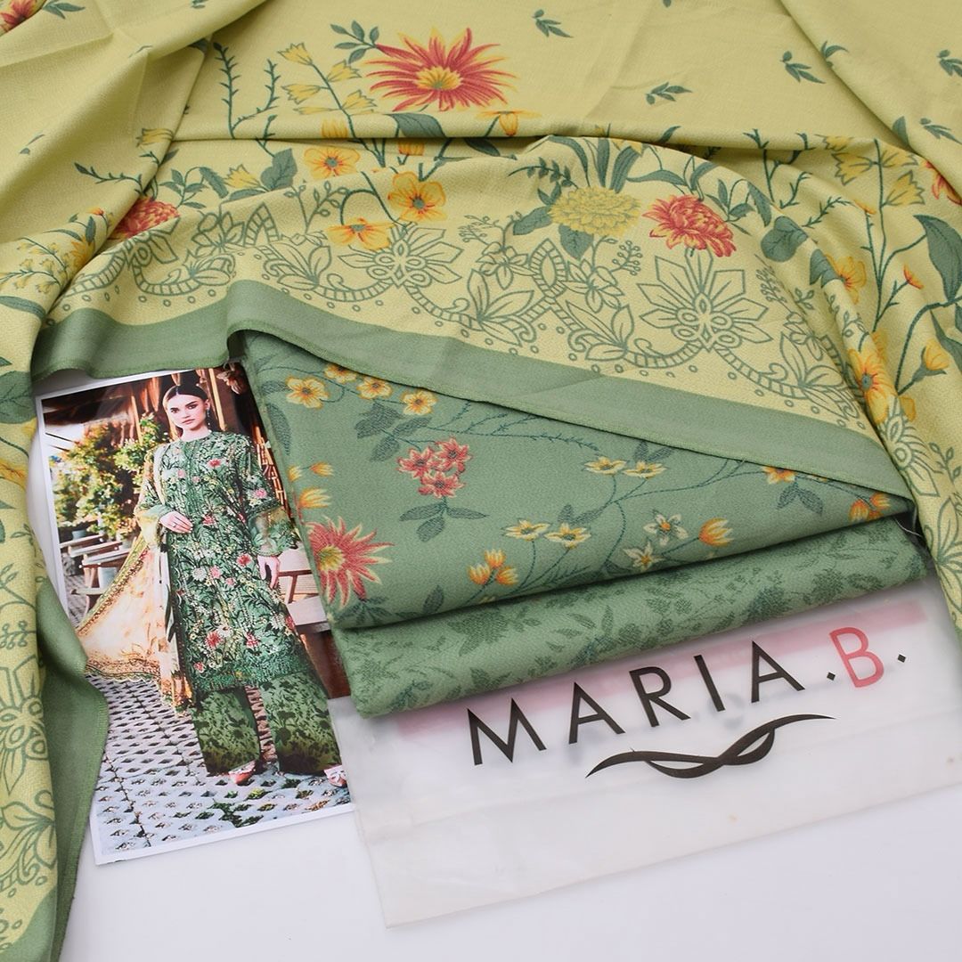 Dhanak digital printed unstitched 3 piece dress