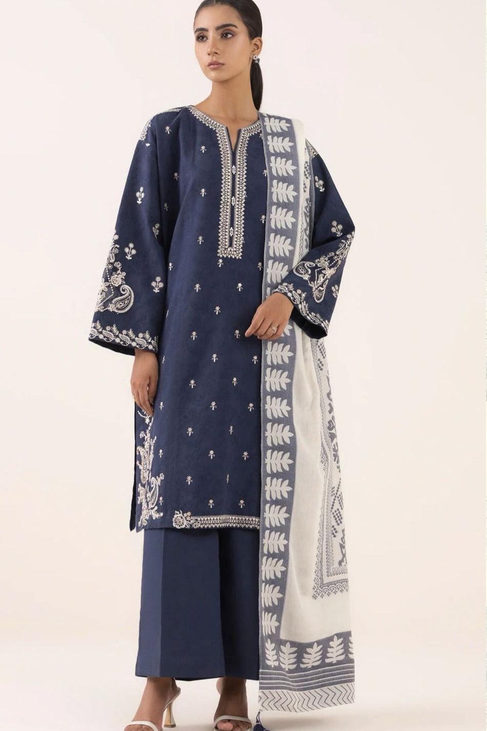 Dhanak printed unstitched 3 piece dress