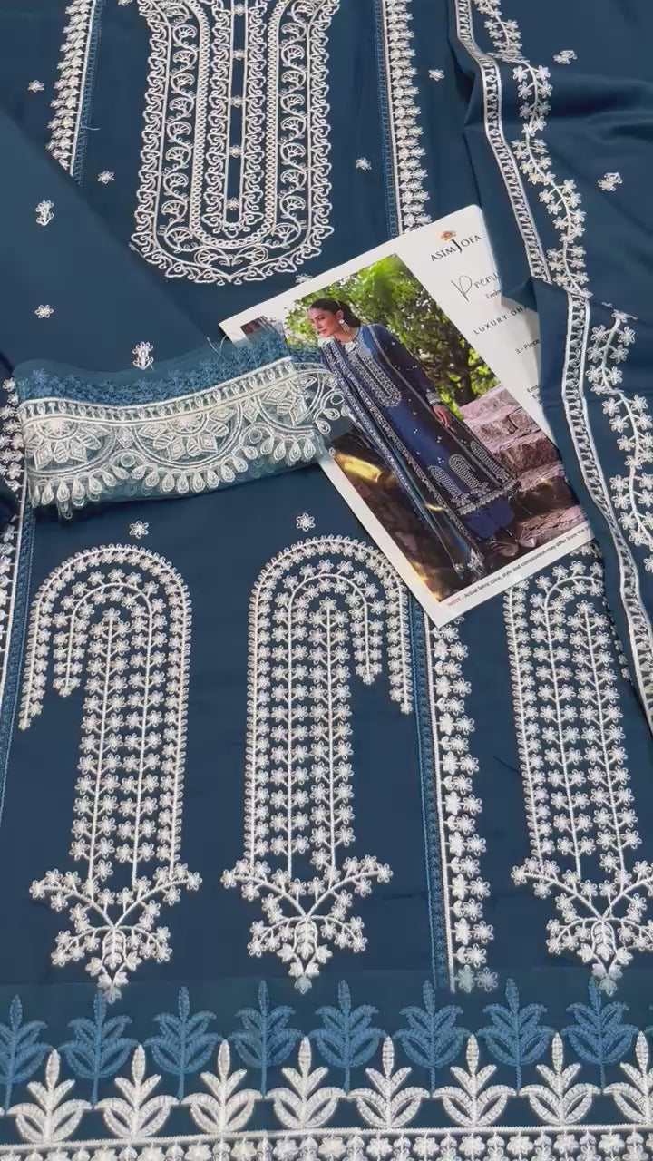 Dhanak embroidered unstitched 3 piece dress