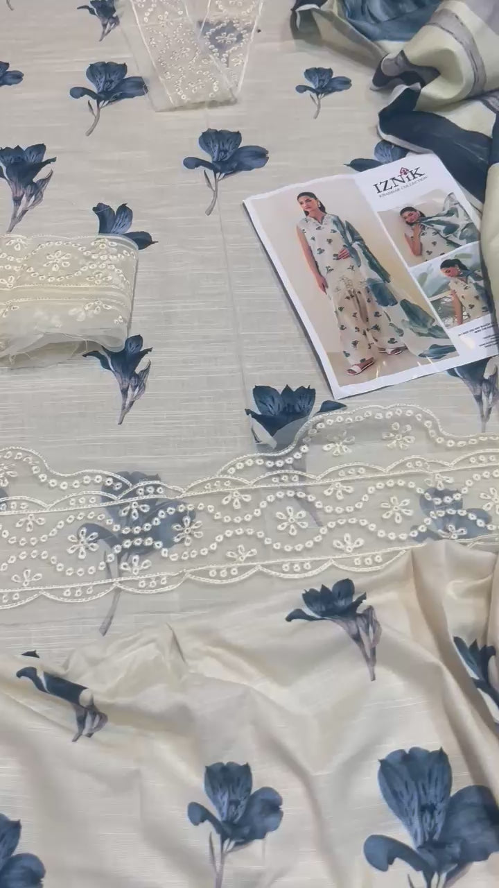 Khaddar digital printed  unstitched 3 piece dress