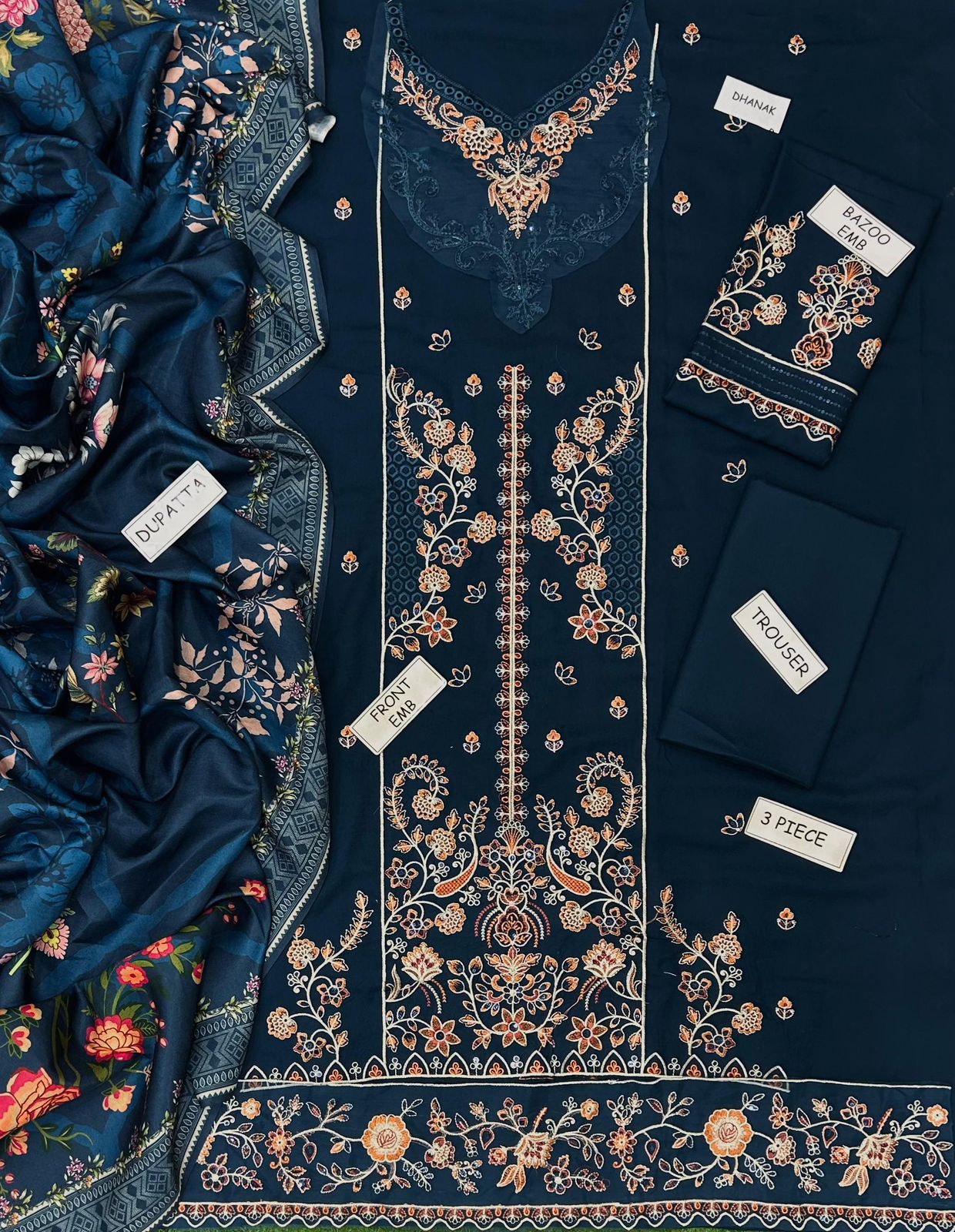 FLORENet MOST DEMANDING EDITION 3PCS UNSTITCHED SUIT